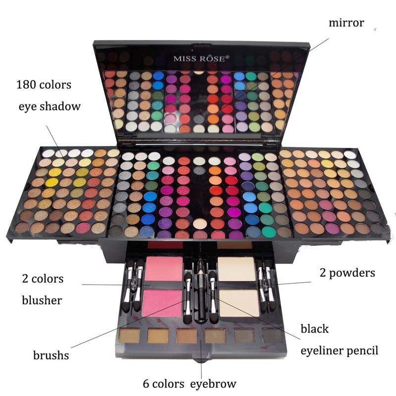180 Color Eyeshadow & Blush Palette Piano-Shaped Personalized Makeup Box