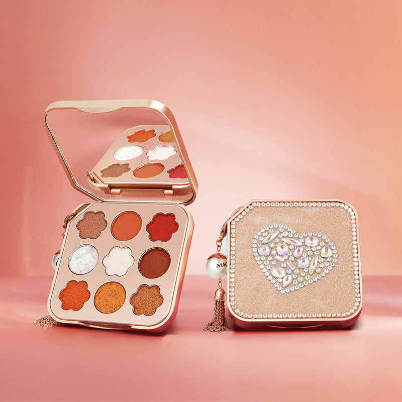 9-Color Matte Pearlescent Waterproof Diamond Eyeshadow Palette