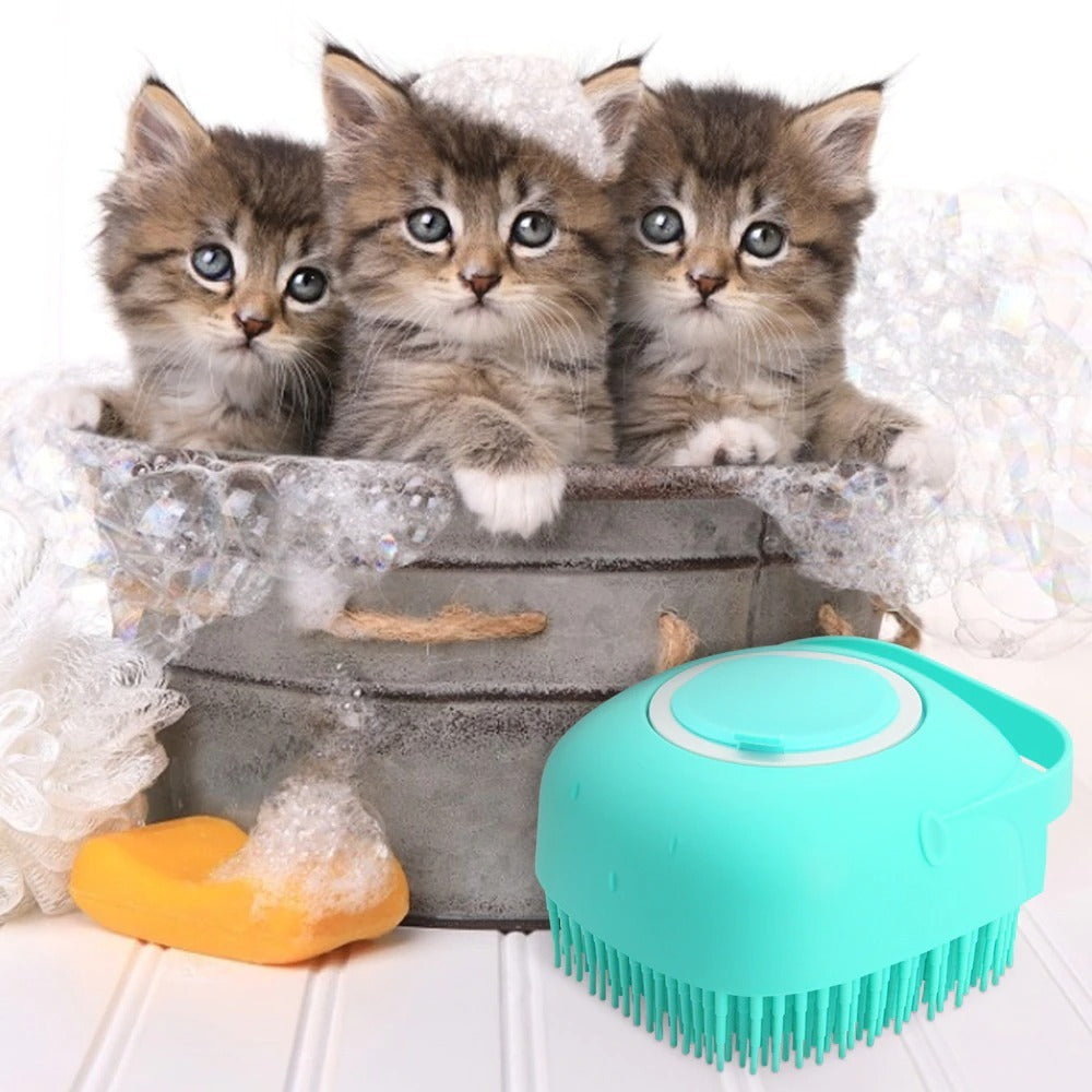 Pet Bathing Brush Silicone Grooming Comb for Dogs & Cats