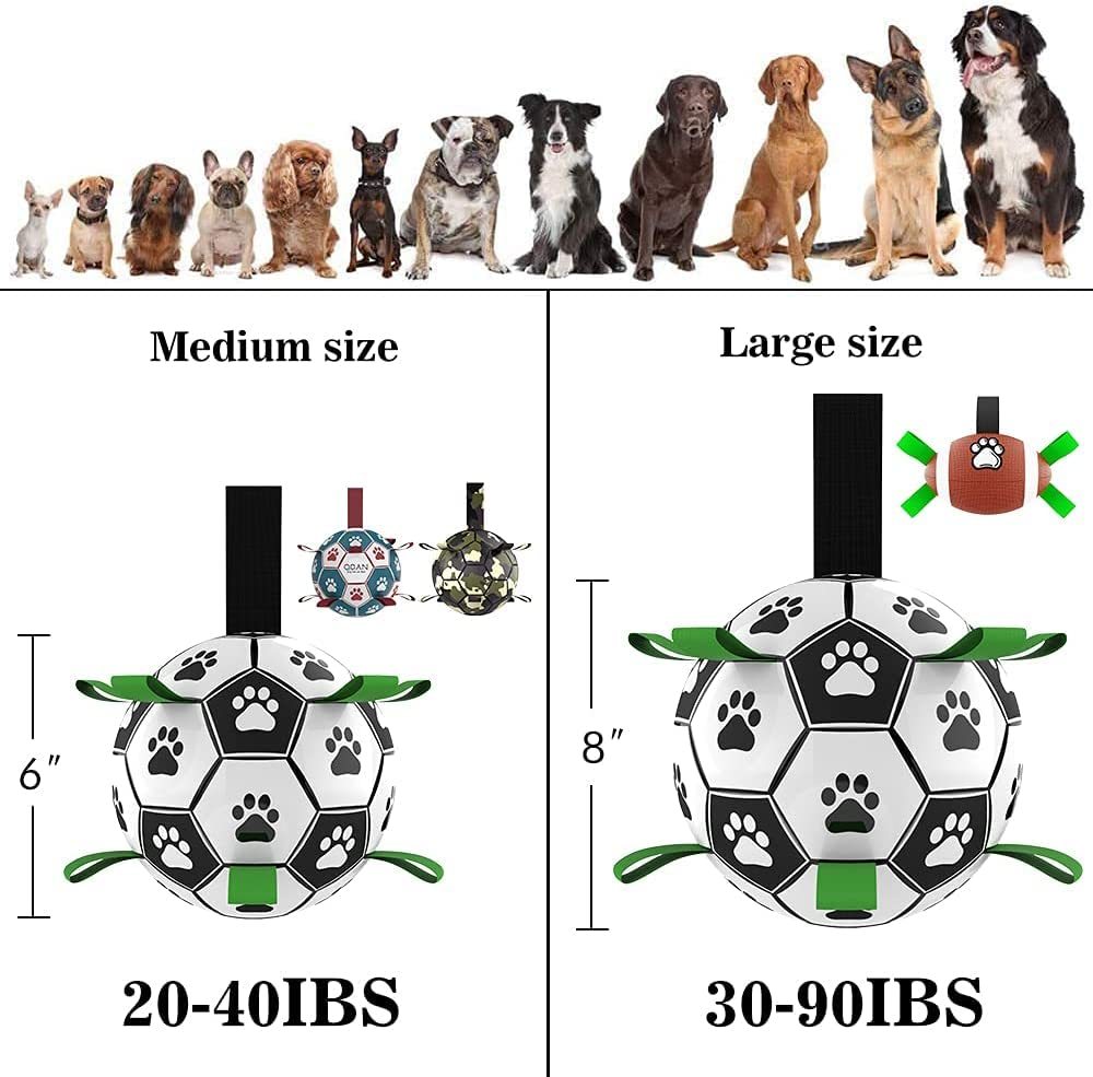 Interactive Dog Soccer Ball Toy for Training and Outdoor Play