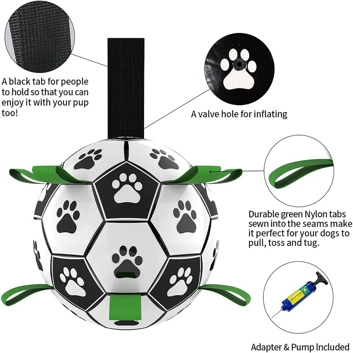 Interactive Dog Soccer Ball Toy for Training and Outdoor Play