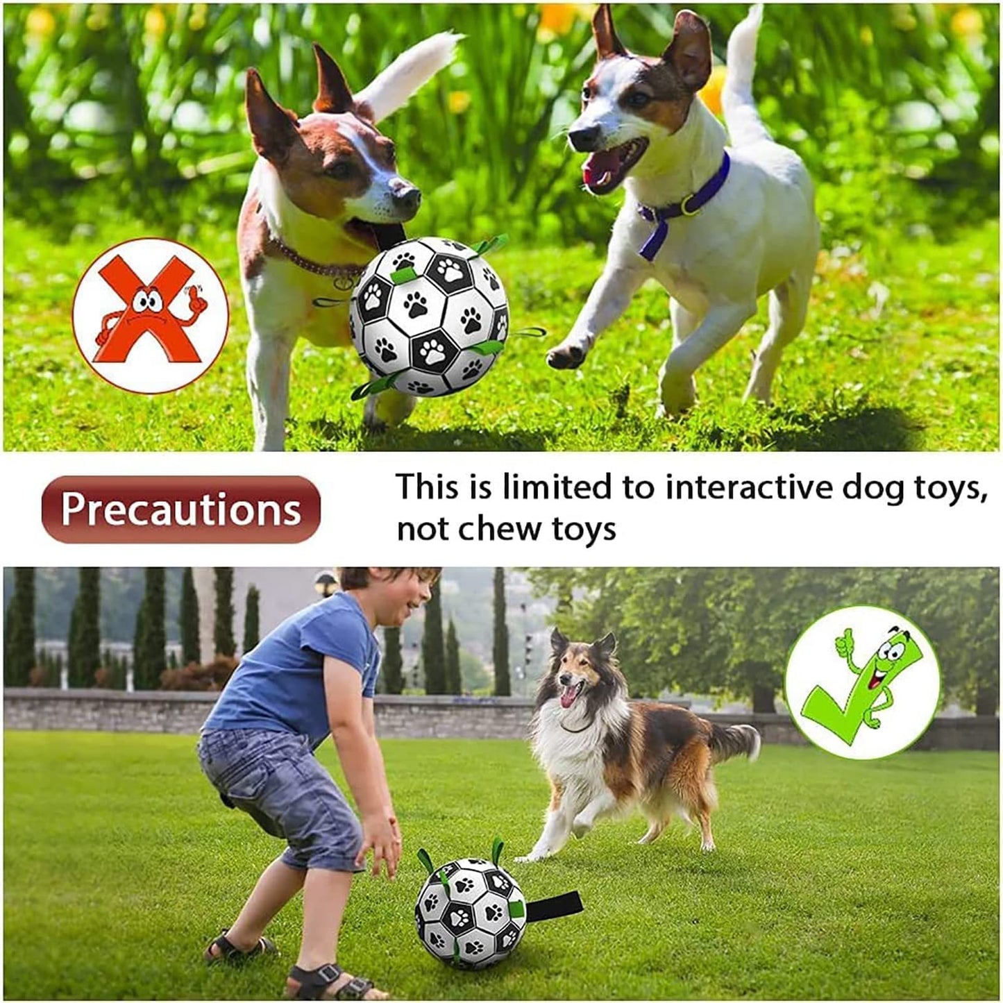 Interactive Dog Soccer Ball Toy for Training and Outdoor Play