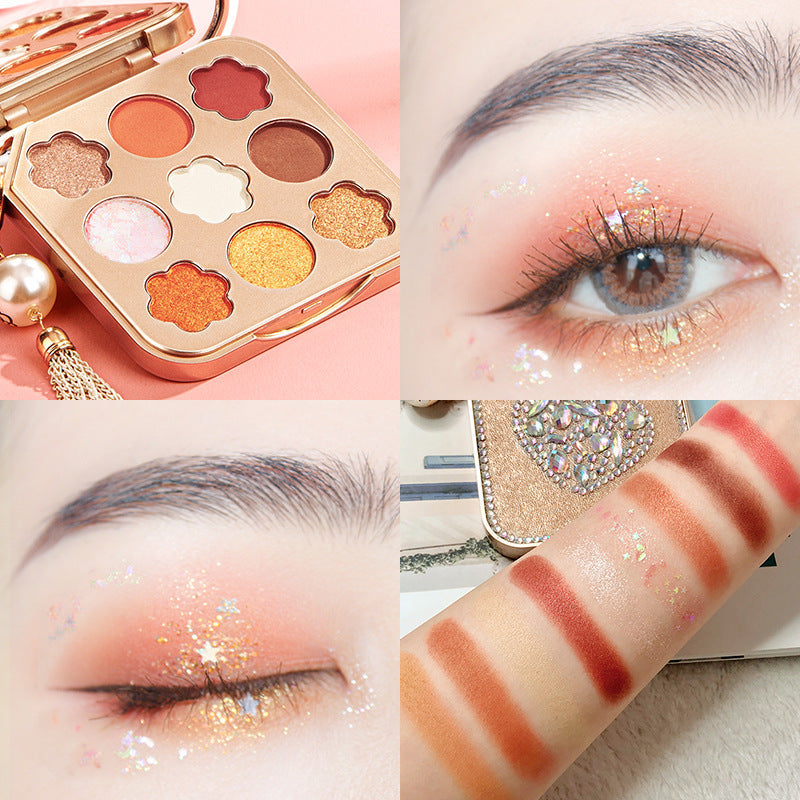 9-Color Matte Pearlescent Waterproof Diamond Eyeshadow Palette