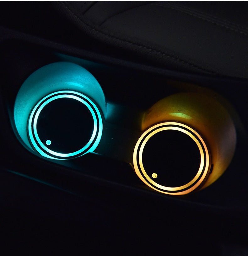 Solar LED Car Coaster – Colorful Light-Up Drink Holder