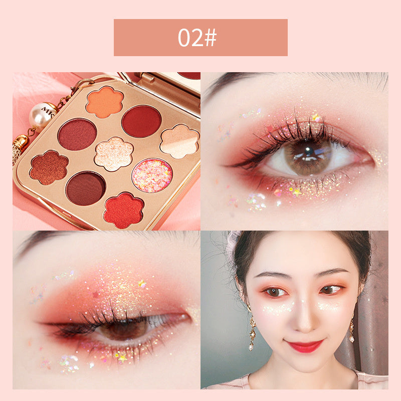 9-Color Matte Pearlescent Waterproof Diamond Eyeshadow Palette