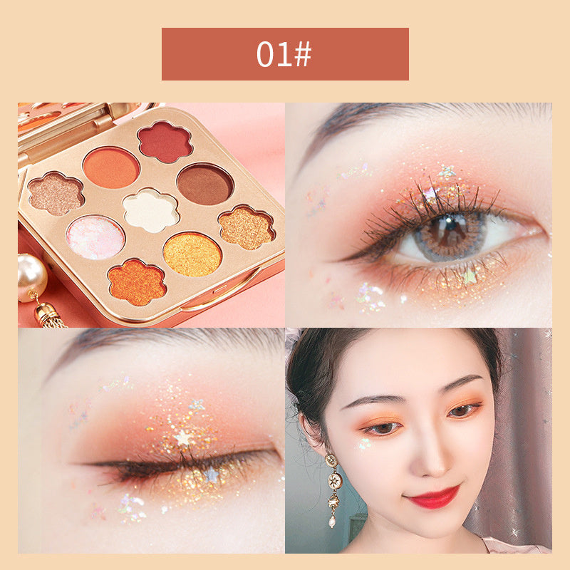 9-Color Matte Pearlescent Waterproof Diamond Eyeshadow Palette