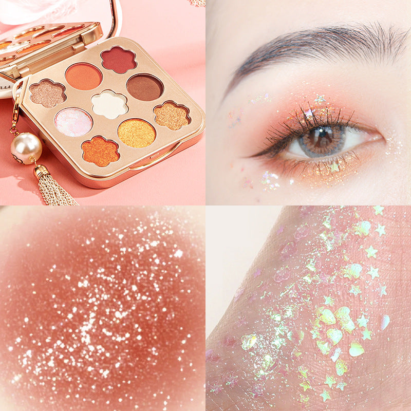 9-Color Matte Pearlescent Waterproof Diamond Eyeshadow Palette