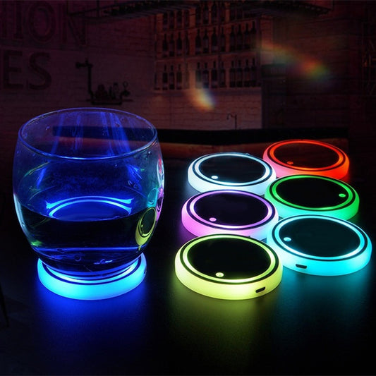 Solar LED Car Coaster – Colorful Light-Up Drink Holder